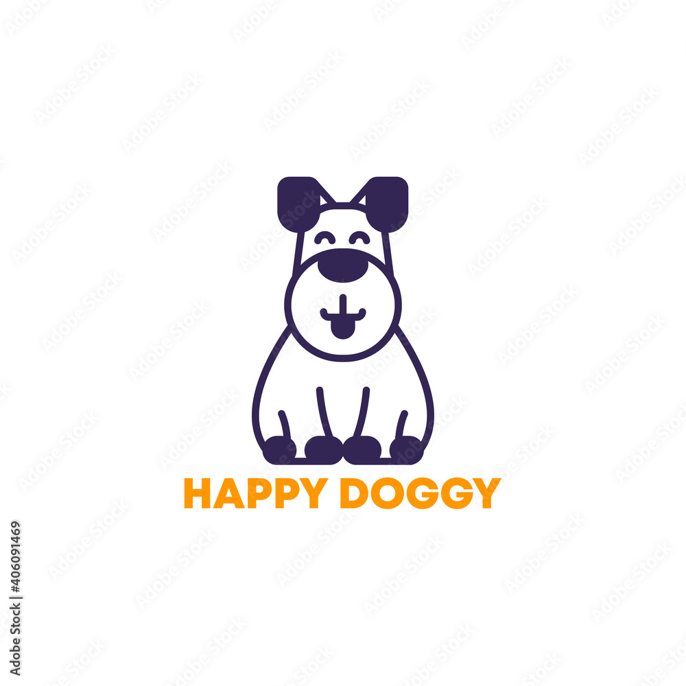 Happy dog vector logo icon Happy dog vector logo icon