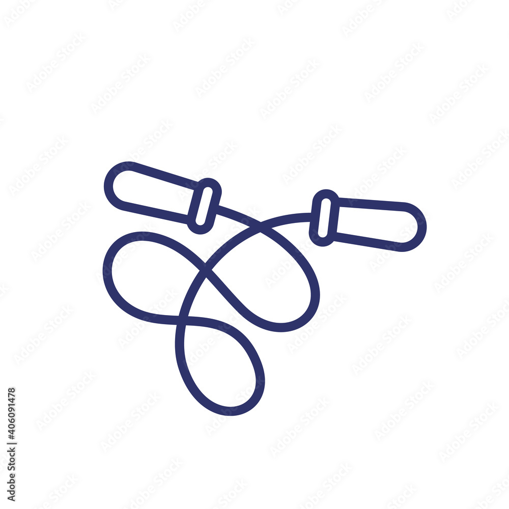 jumping rope icon on white, line vector jumping rope icon on white, line vector