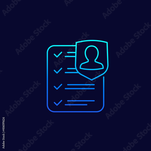 user privacy control line vector icon