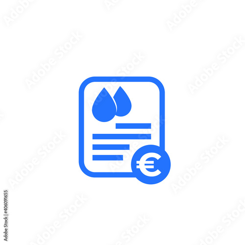 water utility bill icon with euro