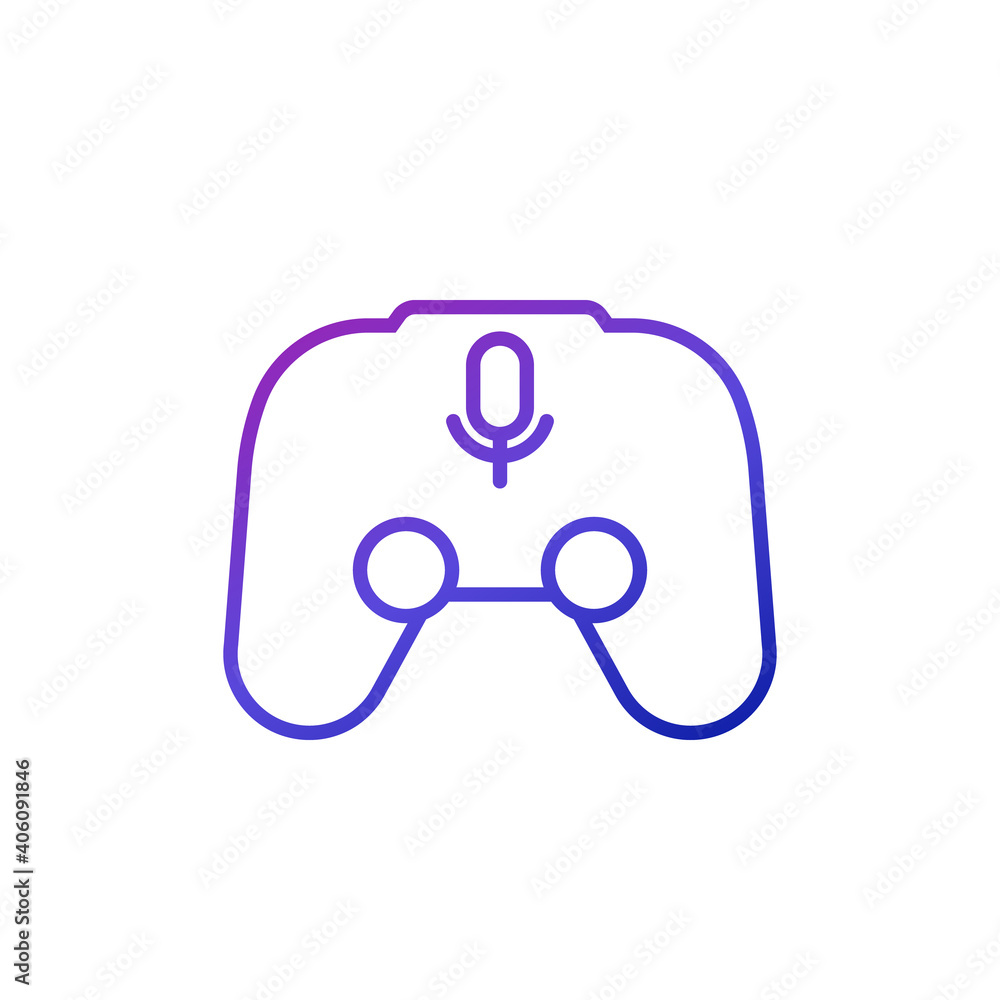 gamepad with audio control line icon gamepad with audio control line icon