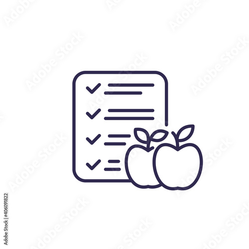 diet plan line icon on white