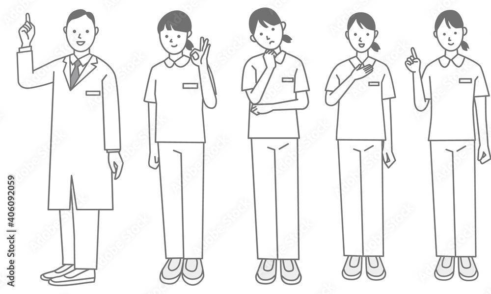 Vector illustration of nurse and doctor pose Vector illustration of nurse and doctor pose
