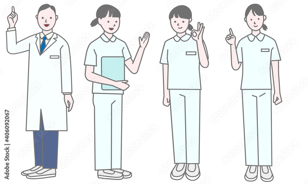 Vector illustration of nurse and doctor pose Vector illustration of nurse and doctor pose
