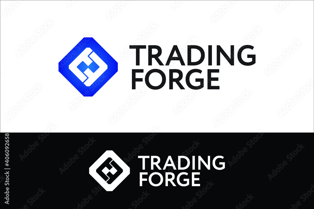 T and F Letters Trading Stock Market Logo Concept