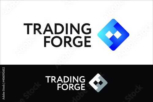 T and F Letters Trading Stock Market Logo Concept