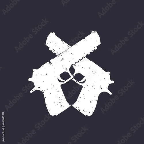 crossed pistols silhouette, grunge effect can be removed