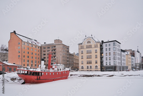 Cloudy winter day in Helsinki