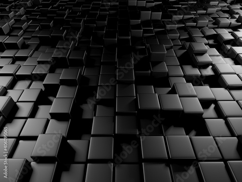 Abstract Dark Cubes Futuristic Design Background