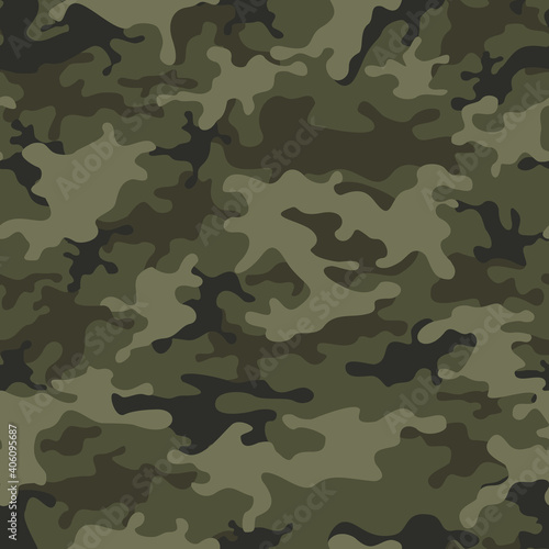 Camouflage seamless pattern of spots. Military texture. Vector illustration