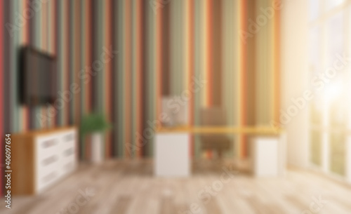 Modern office Cabinet.  3D rendering.   Meeting room. Sunset. Abstract blur phototography photo