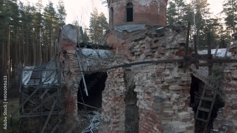 Destroyed Church in the forest Destroyed Church in the forest