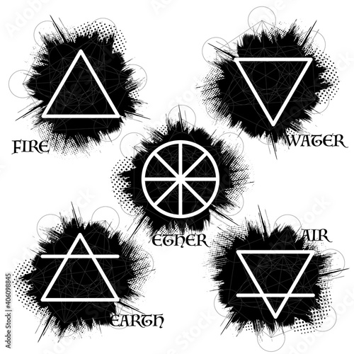 Black grunge nature elements