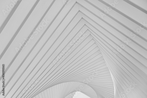 Geometric architectural pattern, lines, and shapes black and white for futuristic and model concepts and art work. photo