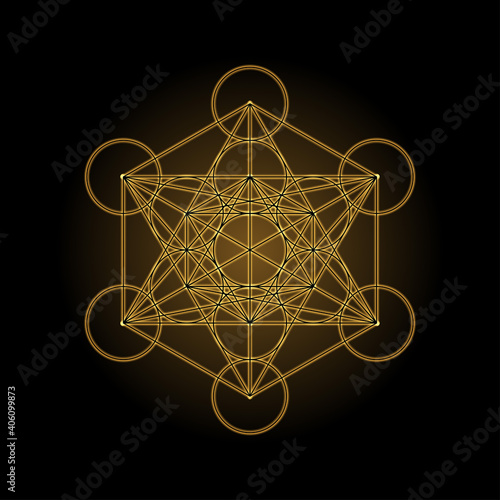 Hexagon outline shine background