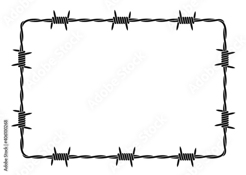 Barbed wire logo. Isolated barbed wire on white background