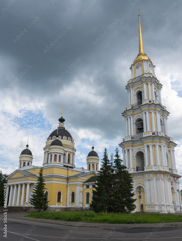 view of the Transfiguration Cathedral, photo taken on a cloudy day