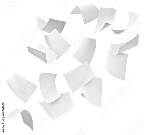 Obraz na plátně paper document flying paperwork business wind office