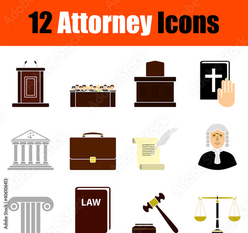 Attorney Icon Set