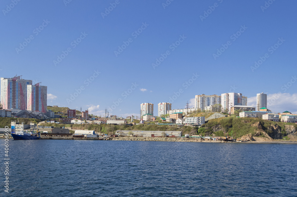 cityscape of Vladivostok at Egershield peninsula