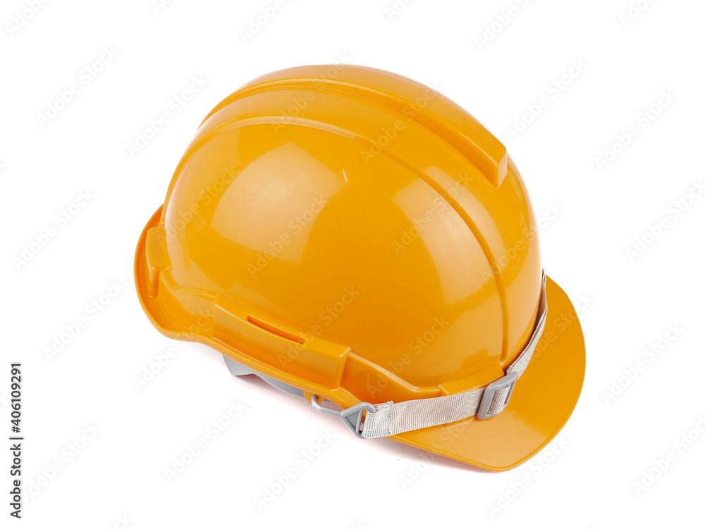 plastic orange safety helmet or Construction hard hat concept safety project of workmen as engineer,isolated on white background plastic orange safety helmet or Construction hard hat concept safety project of workmen as engineer,isolated on white background