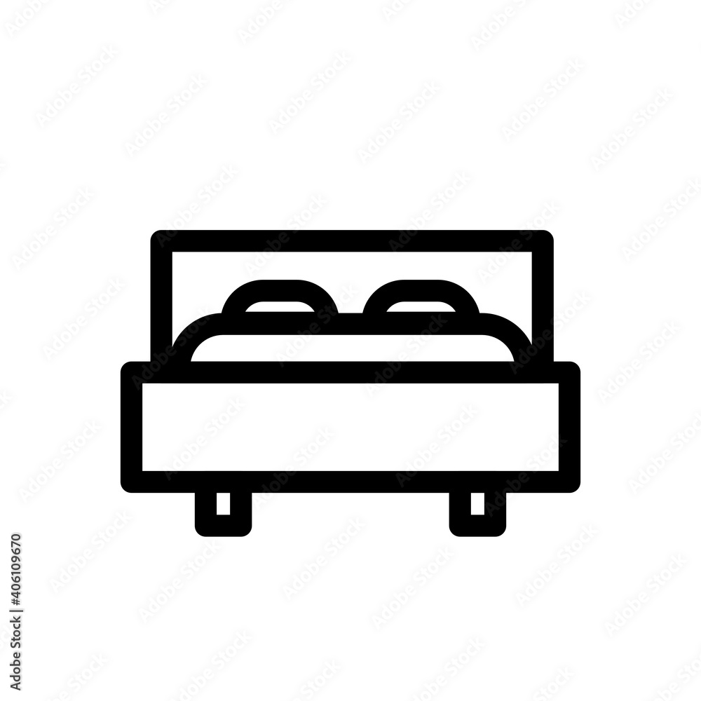bedroom icon logo or illustration with outline stroke style vector design. perfect use for web, mobile app, pattern, design etc.