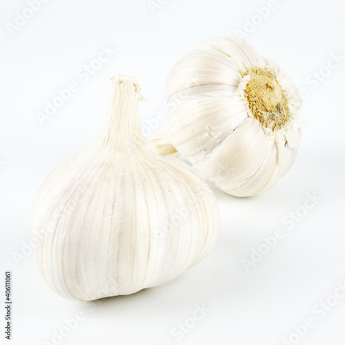 Fresh garlic isolated on a white background,element of food healthy nutrients and herb vegetable ingredient concept 
