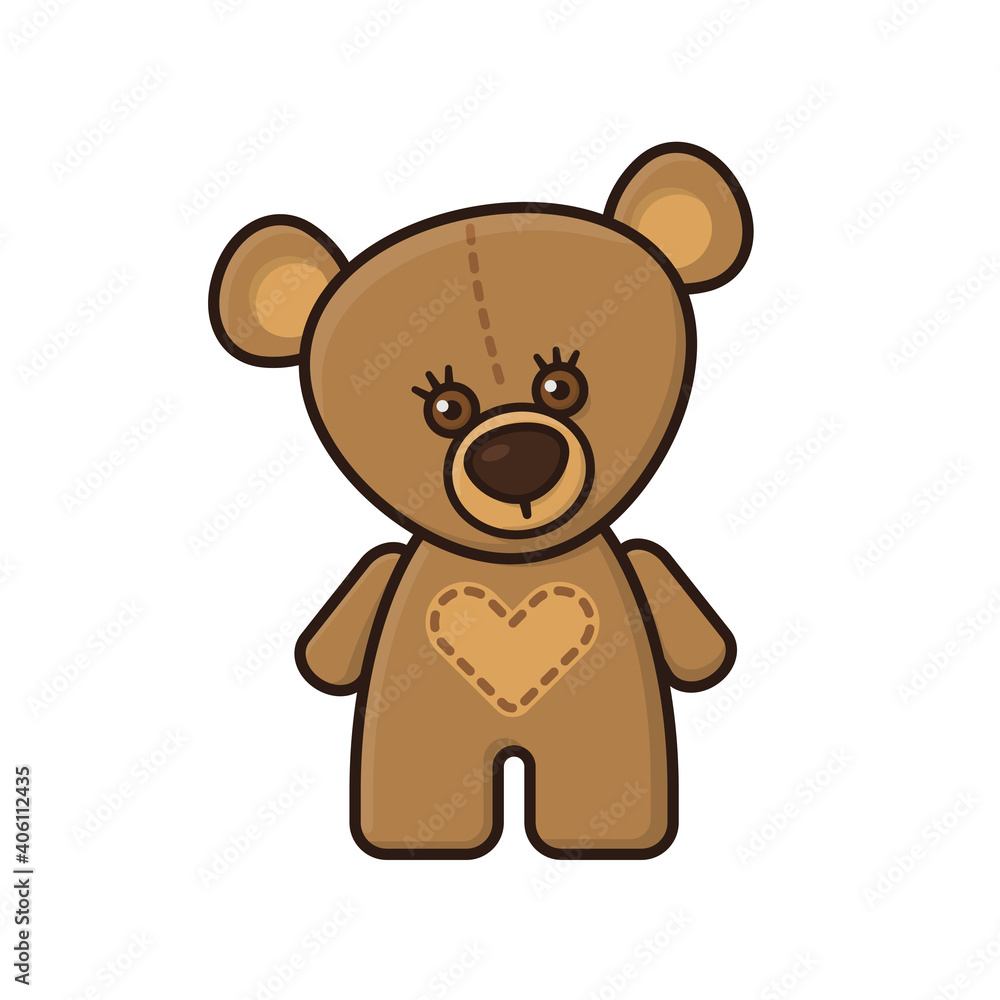Cute teddy bear isolated vector illustration for Teddybear Day on September 9 Cute teddy bear isolated vector illustration for Teddybear Day on September 9