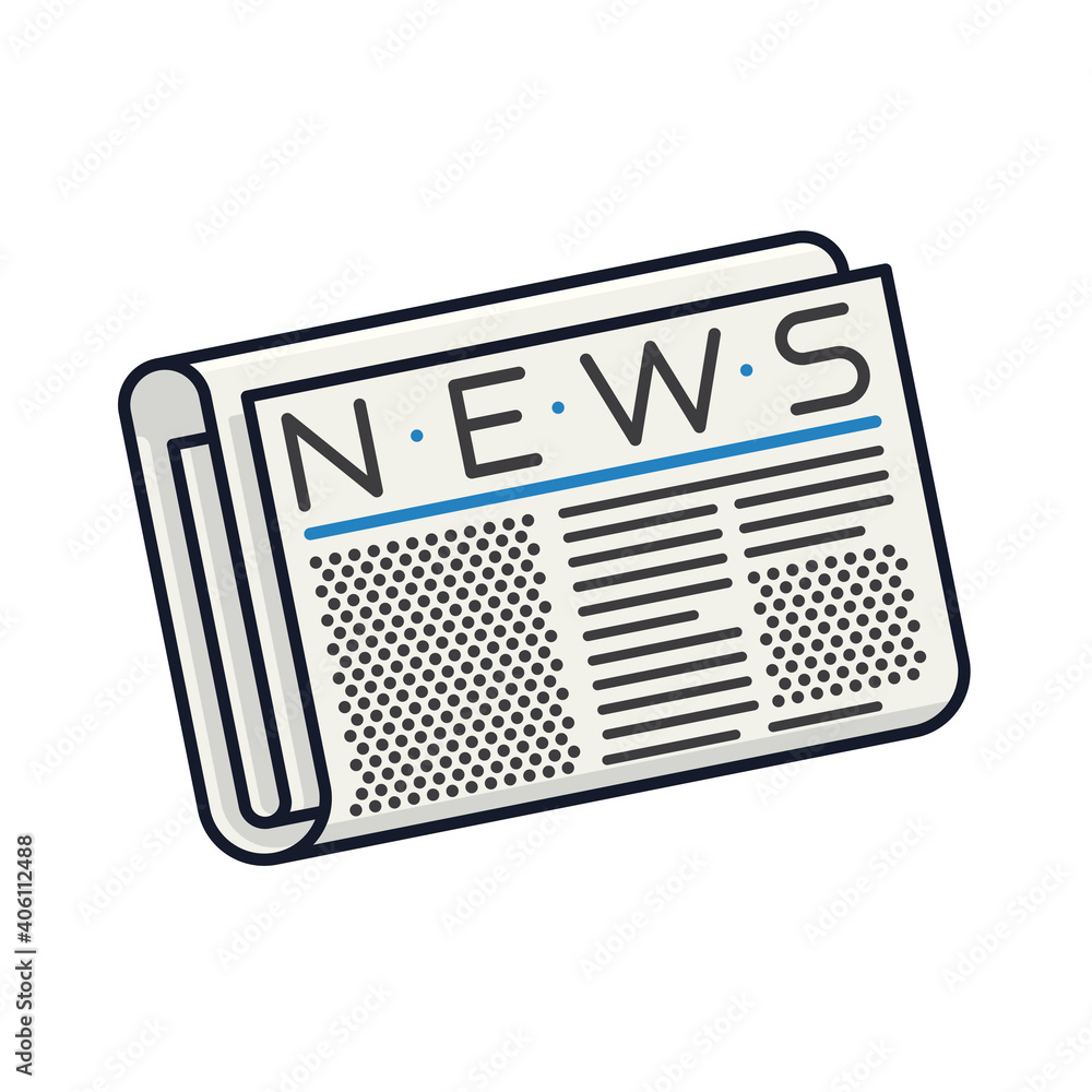 Rolled newspaper isolated vector illustration for No News Is Good News Day on September 11 Rolled newspaper isolated vector illustration for No News Is Good News Day on September 11