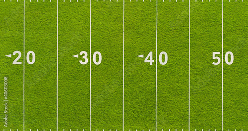 An American football field from above - texture background