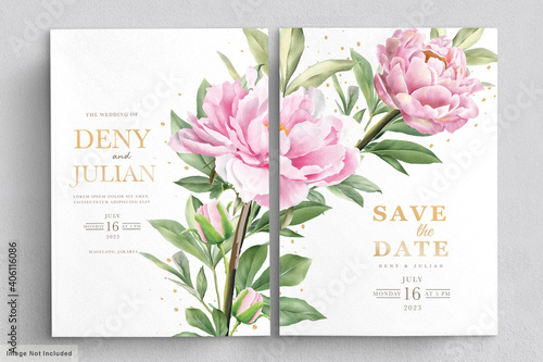 blooming peonies invitation card set