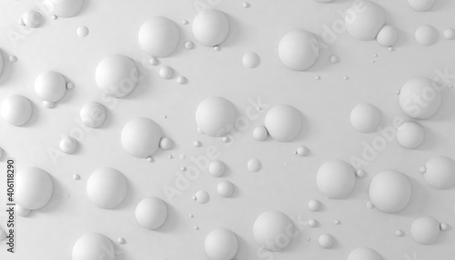 Abstract white spheres background. wallpaper. Trendy modern 3d illustration