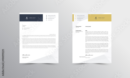Brown and yellow Modern Business Letterhead Design Template, Abtract Letterhead Design, Letterhead Template,  - vector