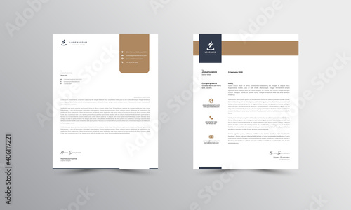Brown Modern Business Letterhead Design Template, Abtract Letterhead Design, Letterhead Template,  - vector