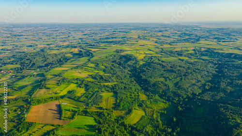 Aerial view of over green landscape