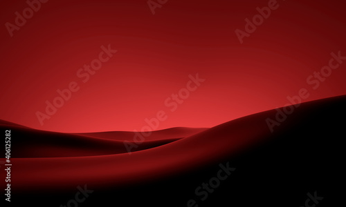 Landscape Red Desert 3d render clear sky background