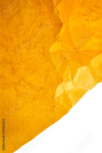 Yellow crumpled paper texture background, Yellow paper background 