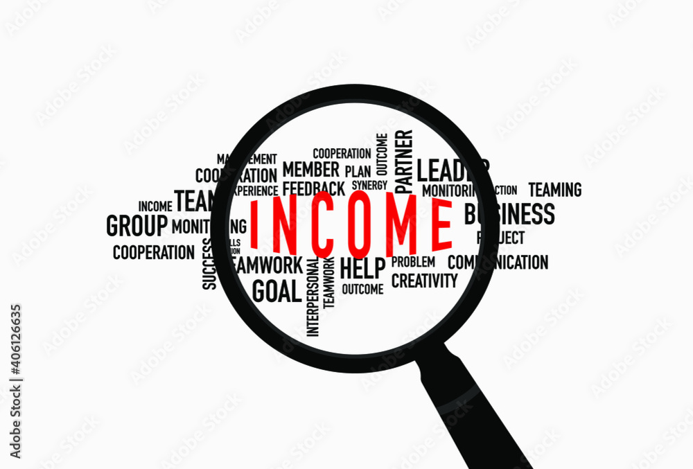 Income word cloud with magnifying, business concept
Income word cloud with magnifying, business concept
