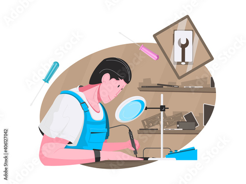 Smartphone Repair Illustration