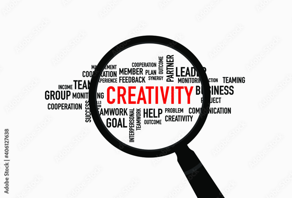 Creativity word cloud with magnifying, business concept
Creativity word cloud with magnifying, business concept