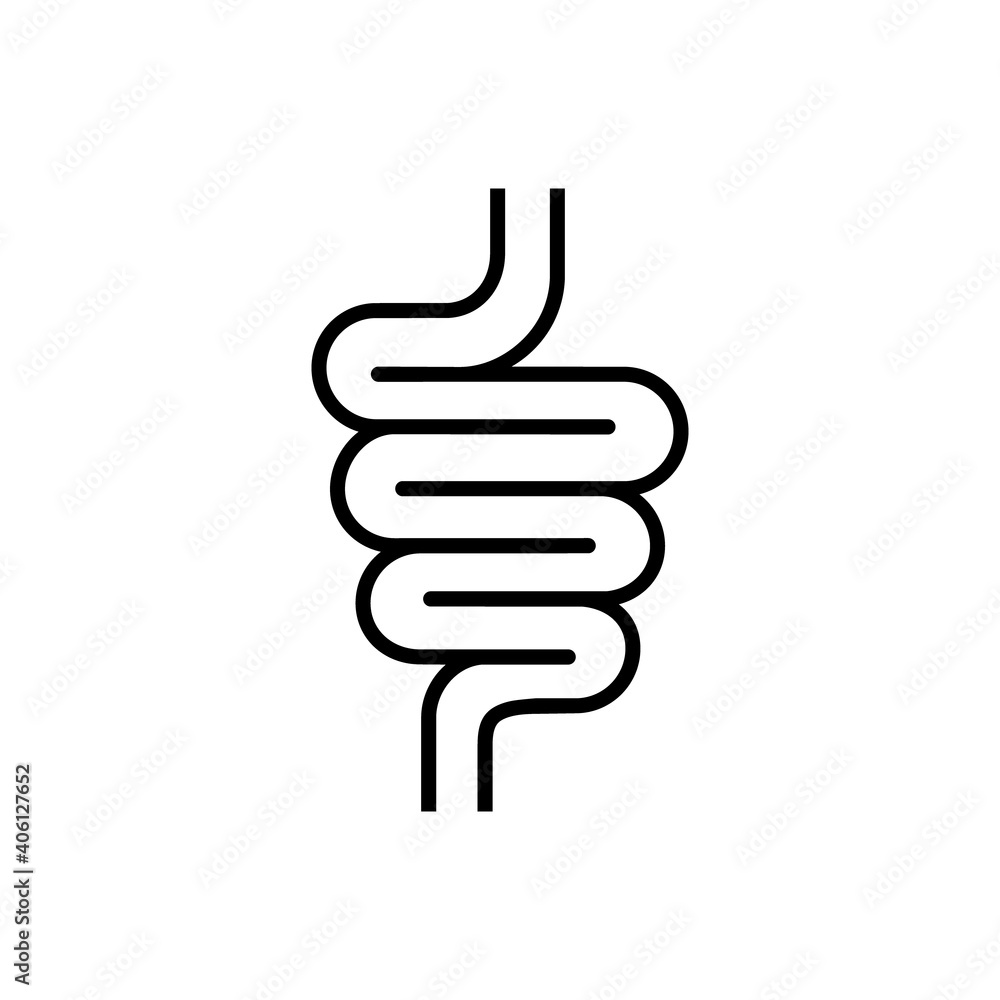 Intestinal tract icon isolated on white background Intestinal tract icon isolated on white background