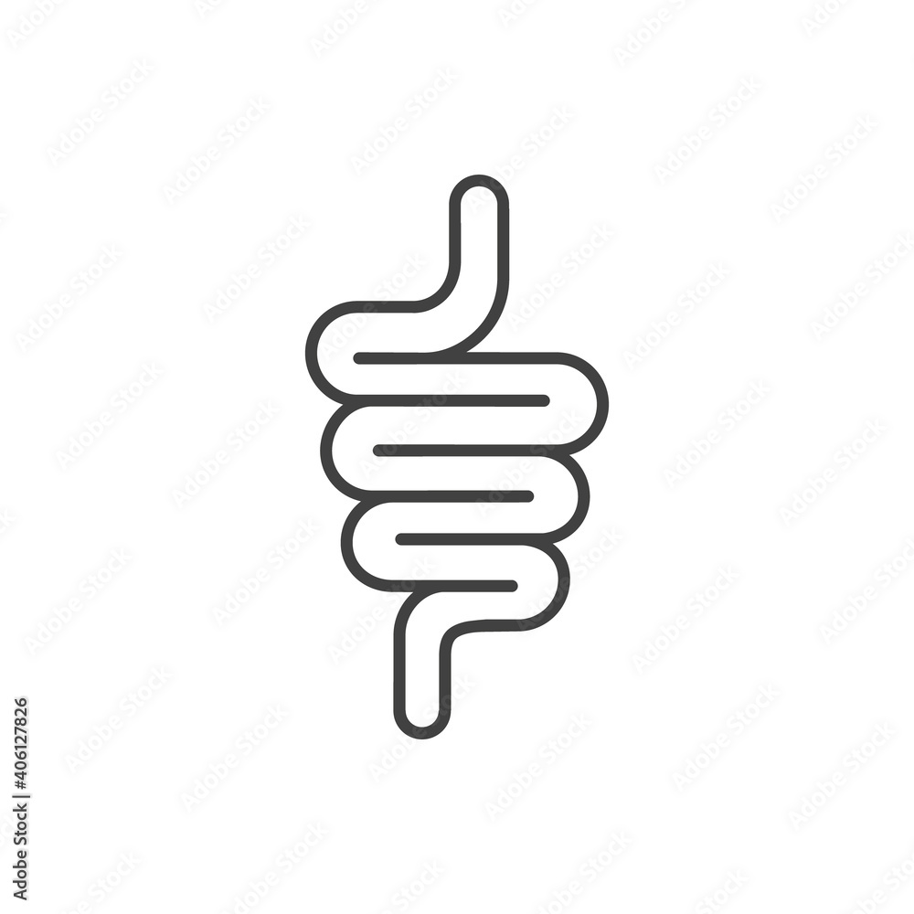 Intestinal tract icon isolated on white background Intestinal tract icon isolated on white background