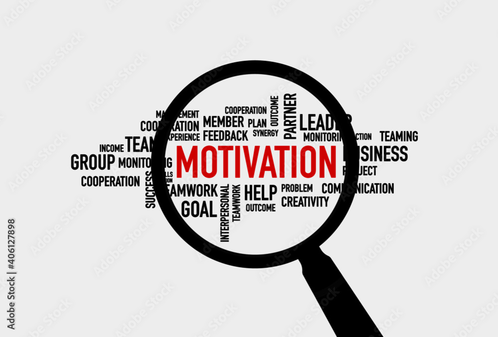 Motivation word cloud with magnifying, business concept
Motivation word cloud with magnifying, business concept
