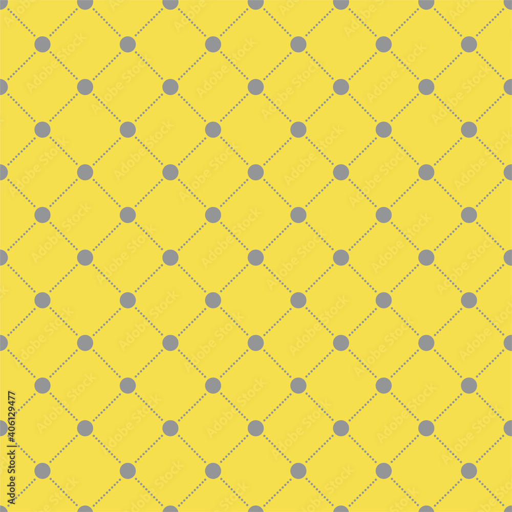 Vector yellow seamless pattern. Background with mesh from points.