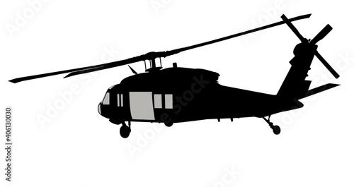 Helicopter vector silhouette
