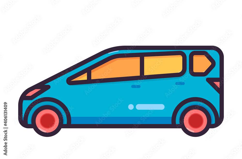 Fototapeta premium Transportation illustration cartoon colorfull
