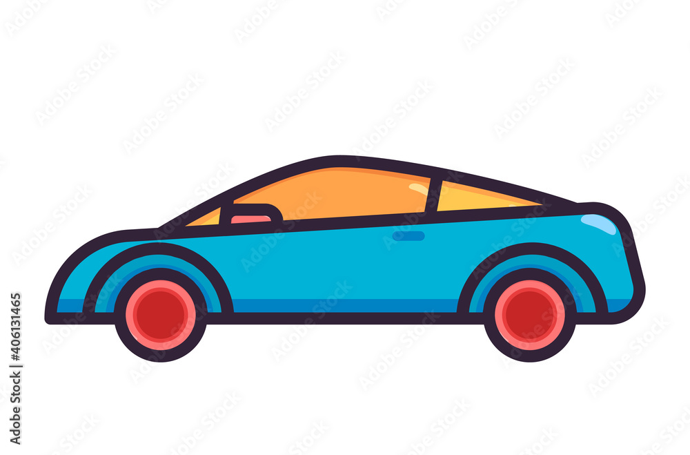 Fototapeta premium Transportation illustration cartoon colorfull