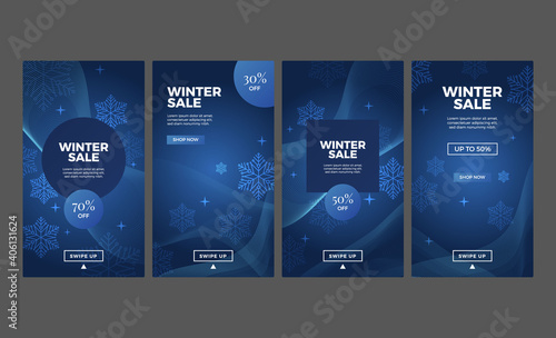 Winter sale social media promotion post template. promo sale offer. summer super sell post. Social media stories