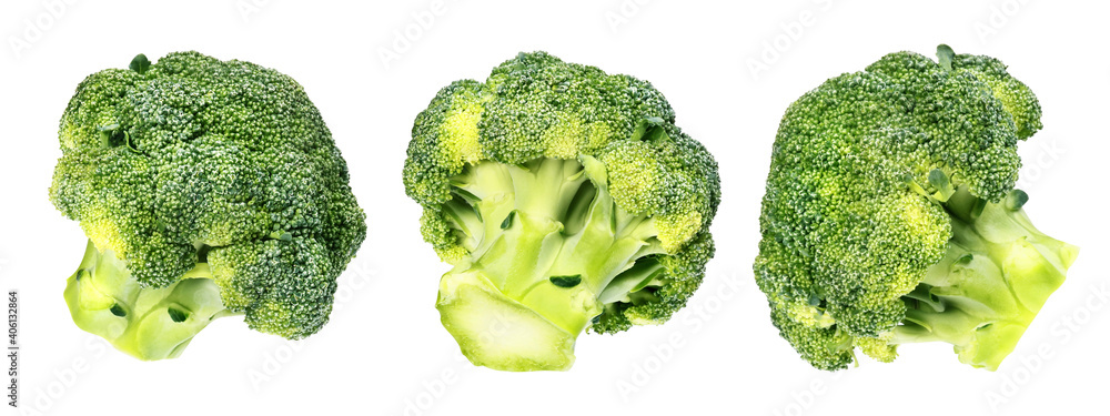 broccoli cabbage set on white background broccoli cabbage set on white background