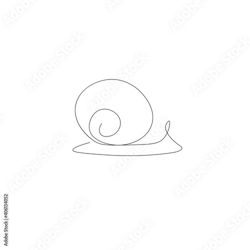 One line drawing snail animal silhouette icon. Vector illustration
